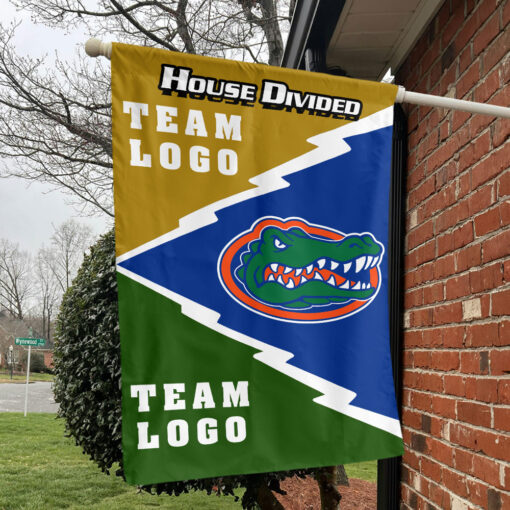 Gators vs Custom Team House Divided Flag, Personalized Spirit Flag Gators vs Custom Team House Divided Flag, Personalized Spirit Flag