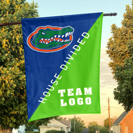 Gators vs Custom Team House Divided Flag, Personalized Split Flag