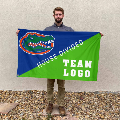 Gators vs Custom Team House Divided Flag, Personalized Split Flag Gators vs Custom Team House Divided Flag, Personalized Split Flag