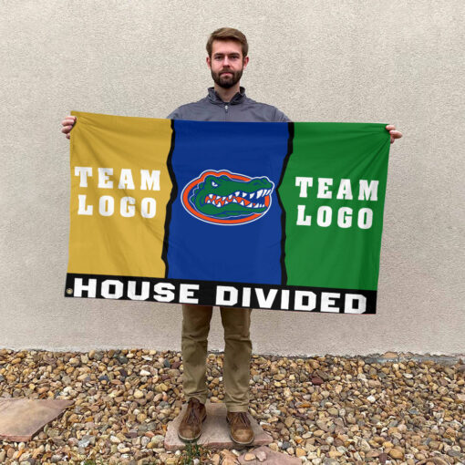 Gators vs Custom Team House Divided Flag, Personalized Two Team Flag Gators vs Custom Team House Divided Flag, Personalized Two Team Flag
