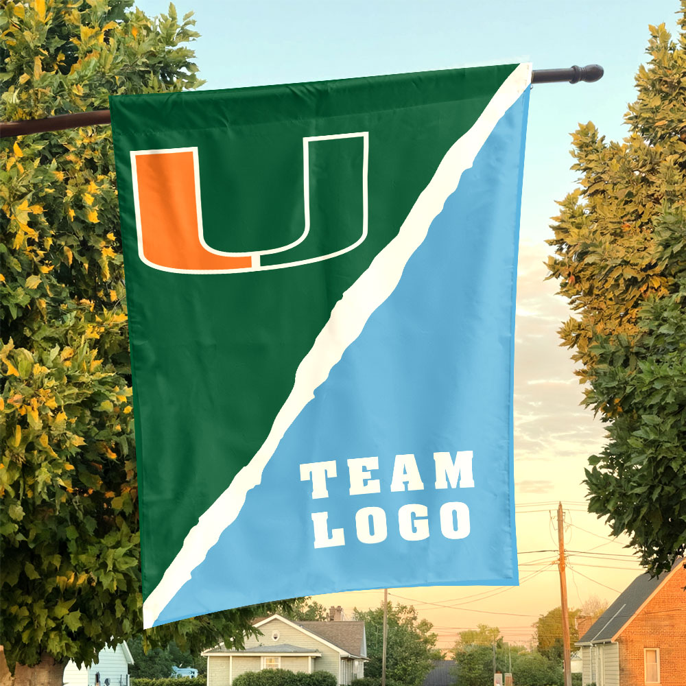 Hurricanes vs Custom Team House Divided Flag, Custom College Flag Hurricanes vs Custom Team House Divided Flag, Custom College Flag