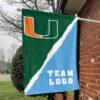 Hurricanes vs Custom Team House Divided Flag, Custom College Flag 1 Hurricanes vs Custom Team House Divided Flag, Custom College Flag