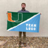 Hurricanes vs Custom Team House Divided Flag, Custom College Flag 2 Hurricanes vs Custom Team House Divided Flag, Custom College Flag