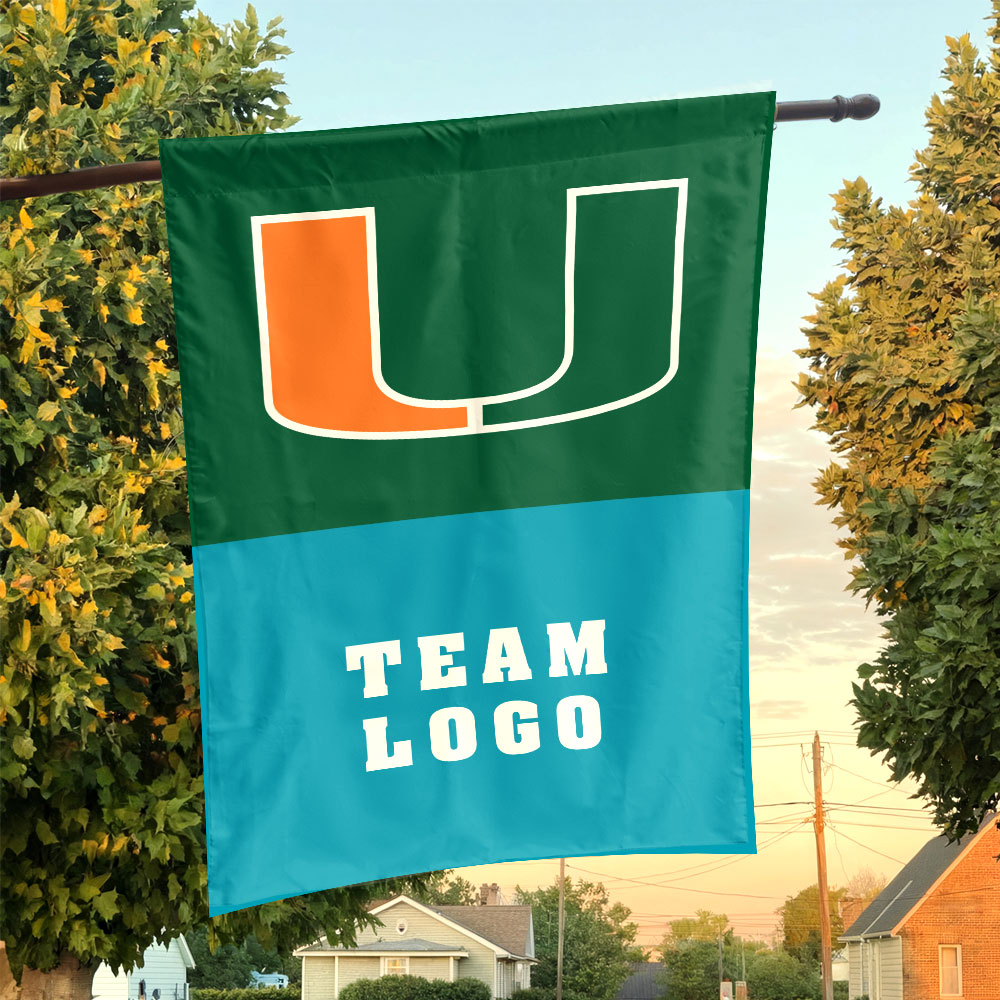 Hurricanes vs Custom Team House Divided Flag, Custom NCAA Flag Hurricanes vs Custom Team House Divided Flag, Custom NCAA Flag