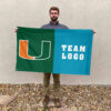 Hurricanes vs Custom Team House Divided Flag, Custom NCAA Flag 2 Hurricanes vs Custom Team House Divided Flag, Custom NCAA Flag