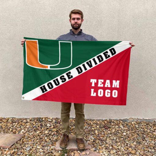 Hurricanes vs Custom Team House Divided Flag, Custom Split Flag Hurricanes vs Custom Team House Divided Flag, Custom Split Flag