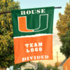 Hurricanes vs Custom Team House Divided Flag, NCAA College Flag