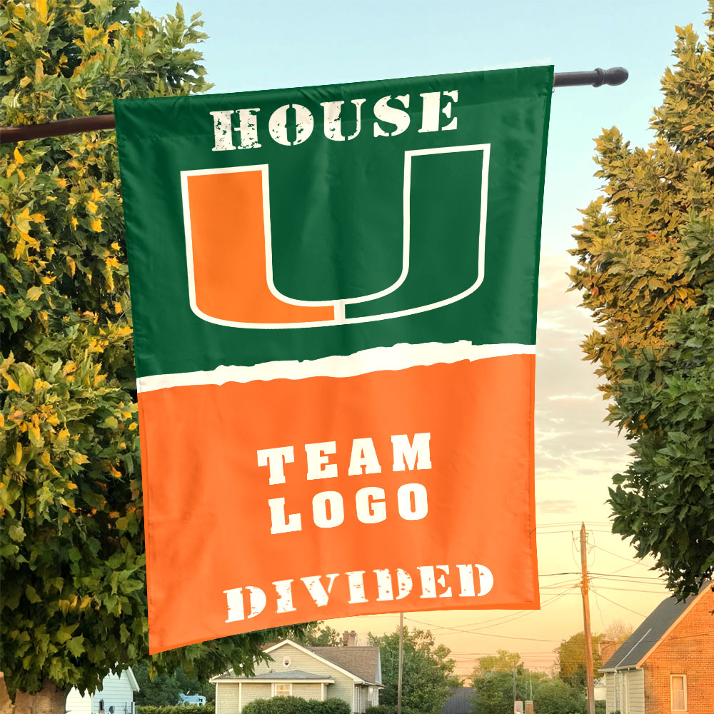 Hurricanes vs Custom Team House Divided Flag, NCAA College Flag Hurricanes vs Custom Team House Divided Flag, NCAA College Flag