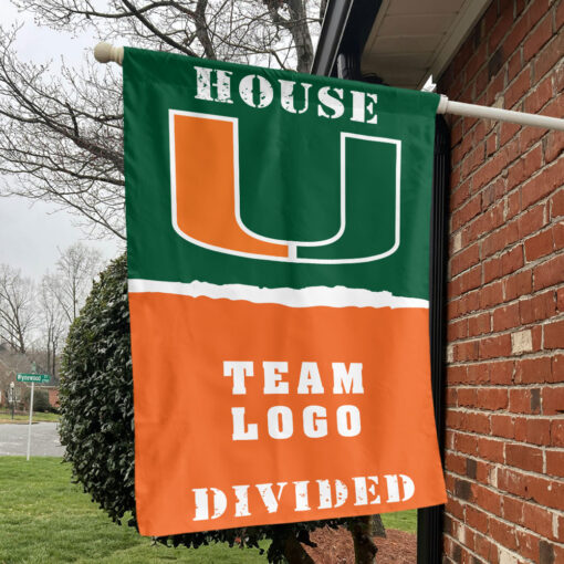 Hurricanes vs Custom Team House Divided Flag, NCAA College Flag Hurricanes vs Custom Team House Divided Flag, NCAA College Flag