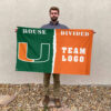 Hurricanes vs Custom Team House Divided Flag, NCAA College Flag 2 Hurricanes vs Custom Team House Divided Flag, NCAA College Flag