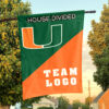 Hurricanes vs Custom Team House Divided Flag, NCAA Custom Flag