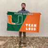 Hurricanes vs Custom Team House Divided Flag, NCAA Custom Flag