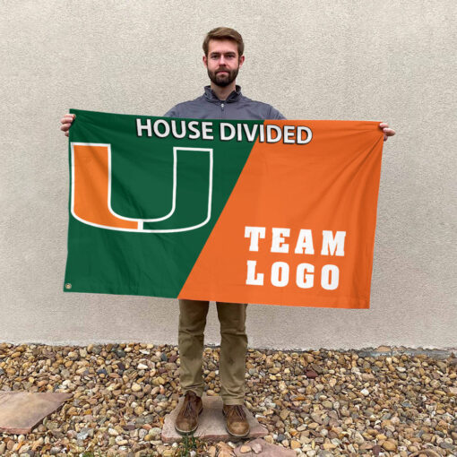 Hurricanes vs Custom Team House Divided Flag, NCAA Custom Flag