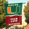 Hurricanes vs Custom Team House Divided Flag, NCAA House Flag
