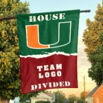 Hurricanes vs Custom Team House Divided Flag, NCAA House Flag