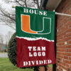 Hurricanes vs Custom Team House Divided Flag, NCAA House Flag 1 Hurricanes vs Custom Team House Divided Flag, NCAA House Flag