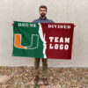 Hurricanes vs Custom Team House Divided Flag, NCAA House Flag 2 Hurricanes vs Custom Team House Divided Flag, NCAA House Flag