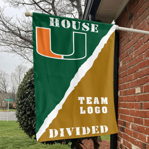 Hurricanes vs Custom Team House Divided Flag, NCAA Rivalry Flag Hurricanes vs Custom Team House Divided Flag, NCAA Rivalry Flag