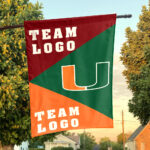 Hurricanes vs Custom Team House Divided Flag, NCAA Spirit Flag