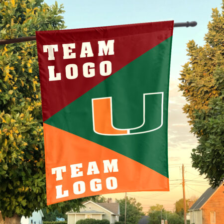 Hurricanes vs Custom Team House Divided Flag, NCAA Spirit Flag