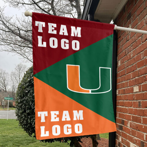 Hurricanes vs Custom Team House Divided Flag, NCAA Spirit Flag