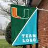 Hurricanes vs Custom Team House Divided Flag, NCAA Split Flag 1 Hurricanes vs Custom Team House Divided Flag, NCAA Split Flag