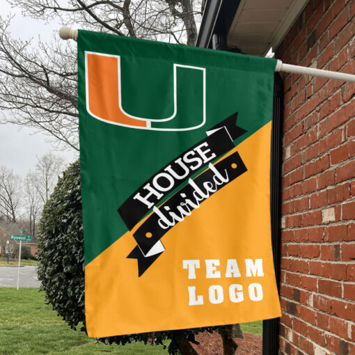 Hurricanes vs Custom Team House Divided Flag, NCAA Team Flag Hurricanes vs Custom Team House Divided Flag, NCAA Team Flag