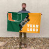 Hurricanes vs Custom Team House Divided Flag, NCAA Team Flag 2 Hurricanes vs Custom Team House Divided Flag, NCAA Team Flag