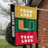 Hurricanes vs Custom Team House Divided Flag, NCAA Two Team Flag 1 Hurricanes vs Custom Team House Divided Flag, NCAA Two Team Flag