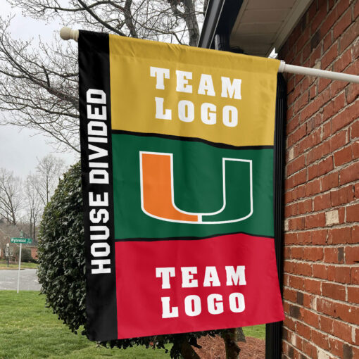 Hurricanes vs Custom Team House Divided Flag, NCAA Two Team Flag Hurricanes vs Custom Team House Divided Flag, NCAA Two Team Flag