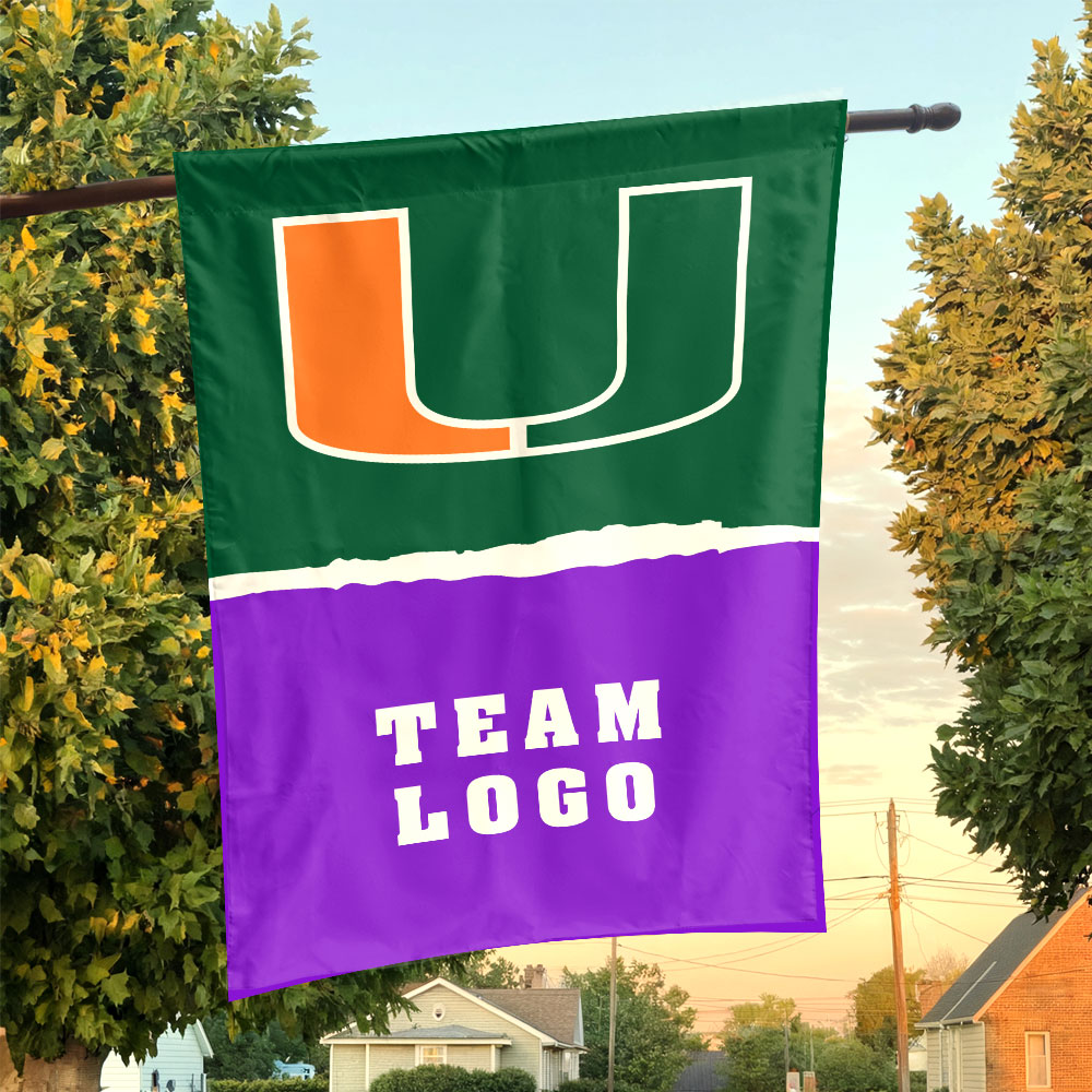 Hurricanes vs Custom Team House Divided Flag, Personalized NCAA Flag Hurricanes vs Custom Team House Divided Flag, Personalized NCAA Flag