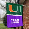 Hurricanes vs Custom Team House Divided Flag, Personalized NCAA Flag 1 Hurricanes vs Custom Team House Divided Flag, Personalized NCAA Flag