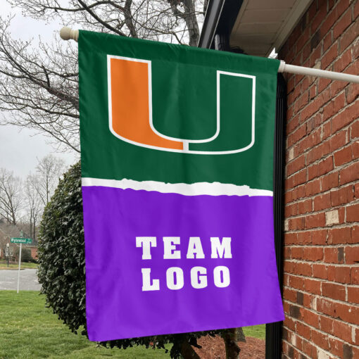 Hurricanes vs Custom Team House Divided Flag, Personalized NCAA Flag Hurricanes vs Custom Team House Divided Flag, Personalized NCAA Flag