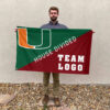 Hurricanes vs Custom Team House Divided Flag, Personalized Split Flag