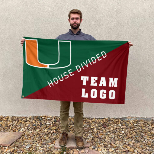 Hurricanes vs Custom Team House Divided Flag, Personalized Split Flag