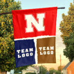 Huskers vs Custom Team House Divided Flag, Custom Game Day Flag