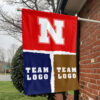 Huskers vs Custom Team House Divided Flag, Custom Game Day Flag