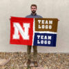 Huskers vs Custom Team House Divided Flag, Custom Game Day Flag
