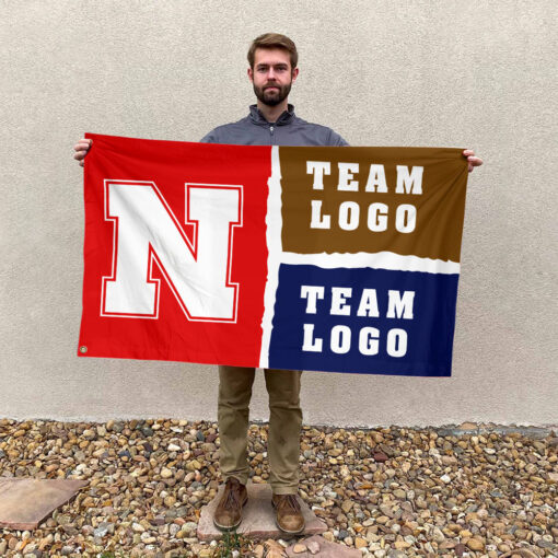 Huskers vs Custom Team House Divided Flag, Custom Game Day Flag