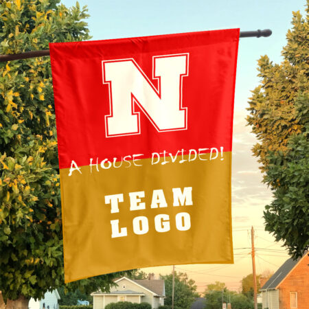Huskers vs Custom Team House Divided Flag, Custom House Flag