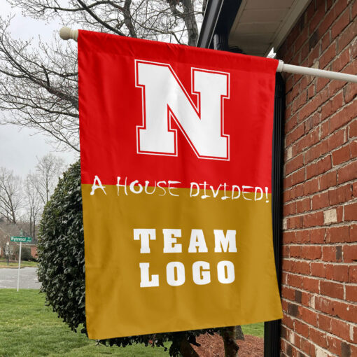 Huskers vs Custom Team House Divided Flag, Custom House Flag