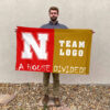 Huskers vs Custom Team House Divided Flag, Custom House Flag