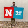 Huskers vs Custom Team House Divided Flag, Custom NCAA Flag