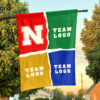 Huskers vs Custom Team House Divided Flag, Custom NCAA Split Team Flag