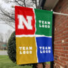 Huskers vs Custom Team House Divided Flag, Custom NCAA Split Team Flag