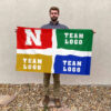 Huskers vs Custom Team House Divided Flag, Custom NCAA Split Team Flag