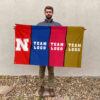 Huskers vs Custom Team House Divided Flag, Custom Rival Flag