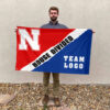 Huskers vs Custom Team House Divided Flag, Custom Rivalry Flag