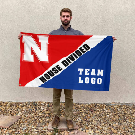 Huskers vs Custom Team House Divided Flag, Custom Rivalry Flag
