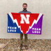 Huskers vs Custom Team House Divided Flag, Custom Spirit Flag